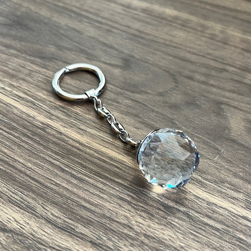 Swarovski round globe crystal key ring